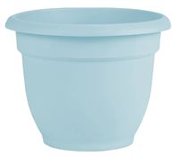 Bloem AP1037 Planter, 8-1/2 in H, 10.8 in W, 10.8 in D, Round, Plastic, Misty Blue