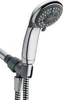 Waterpik VBE-453 Handheld Shower Head, 1/2 in Connection, 1.6 gpm, 4-Spray Function, Plastic, Chrome, 60 in L Hose