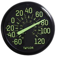 TAYLOR 5267459 Glow In The Dark Thermometer, -60 to 120 deg F, Multi-Color Casing