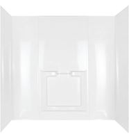 Delta 40184 Bathtub Wall Set, 60 in L, 30 in W, Polystyrene, Adhesive Installation, High-Gloss White