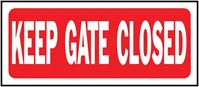 Hy-Ko 23008 Fence Sign, Rectangular, KEEP GATE CLOSED, White Legend, Red Background, Plastic, Pack of 5