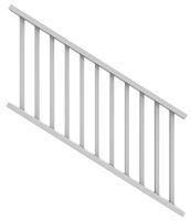 Xpanse Select 73024862 Stair Rail Kit with Baluster, 6 ft L Actual, Square Profile, Vinyl, White