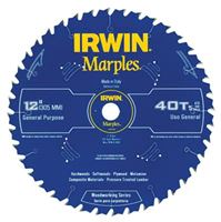 Irwin 1807382 Circular Saw Blade, 12 in Dia, 1 in Arbor, 40-Teeth, Carbide Cutting Edge