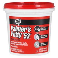 DAP 12244 Painters Putty, Paste, Musty, White, 1 qt Tub