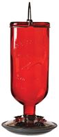 Perky-Pet 8109-2 Bird Feeder, 16 oz, 4-Port/Perch, Glass/Metal, Red, 10.6 in H, Pack of 2