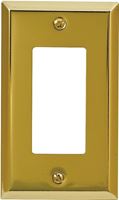 Amerelle 163RBR Wallplate, 4-15/16 in L, 2-7/8 in W, 1 -Gang, Steel, Polished Brass