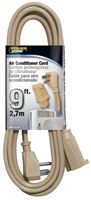 PowerZone OR681509 Single-Ended Extension Cord, SPT-3, Vinyl, Beige, For: Air conditioner and Appliances