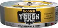 Scotch 2360-C/2360-A Tough Duct Tape, 60 yd L, 1.88 in W, Polyvinyl Backing, Gray