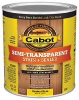 Cabot 140.0000306.005 Deck and Siding Stain, Neutral Base, Liquid, 1 qt