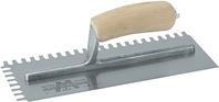 Marshalltown 704S Trowel, 11 in L, 4-1/2 in W, U Notch, Curved Handle