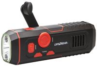 Dorcy Storm Proof Series LG38-60675-RED Crank Radio Light, 480 mAh, Lithium-Ion Battery, LED Lamp, 30 Lumens, Black/Red