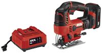 SKIL JS820302 Orbital Jig Saw, Battery Included, 20 V, 2 Ah, 7/8 in L Stroke