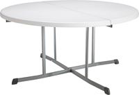 Lifetime Products 5402 Fold-in-Half Table, Steel Frame, Polyethylene Tabletop, Gray/White