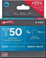 Arrow T50 Series 50624 Staple, 3/8 in W Crown, 3/8 in L Leg, Pack of 4