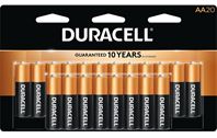 Duracell MN1500B20 Battery, 1.5 V Battery, 2450 mAh, AA Battery, Alkaline, Rechargeable: No, Black/Copper