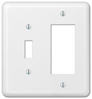 Amerelle 935TRW Wallplate, 5 in L, 4-5/8 in W, 2 -Gang, Steel, White, Wall Mounting, Pack of 3