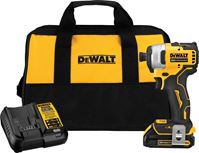 DeWALT 20V MAX ATOMIC DCF809C1 Impact Driver Kit, Battery Included, 20 V, 1.5 Ah, 1/4 in Drive, Hex Drive, 3200 ipm IPM