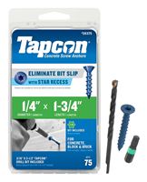 Buildex Tapcon 28375 Concrete Screw Anchor, 1/4 in Dia, 1-3/4 in L, Steel, Climaseal, 75/PK