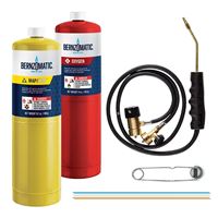 BernzOmatic WK5500KC Brazing Torch Kit, MAPP, Oxygen, Manual Igniter, Brass, 10-Piece, Pack of 2