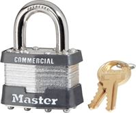 Master Lock 1KA 2359 Padlock, Keyed Alike Key, Open Shackle, 5/16 in Dia Shackle, 15/16 in H Shackle, Steel Shackle