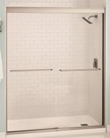 Maax Aura 135665-900-305-00 Shower Door, Clear Glass, Tempered Glass, Semi Frame, 2-Panel, Glass, 1/4 in Glass