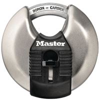 Master Lock Magnum Series M40XKAD Padlock, Keyed Alike Key, Shrouded Shackle, 3/8 in Dia Shackle, Stainless Steel Body