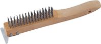 ProSource TGE-WB416 Wire Brush with Scraper, 1-3/4 in L Trim, Zinc Bristle, 3/4 in W Brush, 10-1/4 in OAL