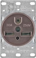 Arrow Hart 1234-BOX Power Receptacle, 2 -Pole, 250 V, 30 A, NEMA: NEMA 6-30R, Brown