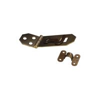 National Hardware V1828 Series N211-920 Hasp with Hook, 2-3/4 in L, 3/4 in W, Brass, Antique Brass
