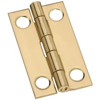 National Hardware N211-219 Decorative Narrow Hinge, 1-1/2 in H Door Leaf, 0.04 in Thick Door Leaf, Brass, Solid Brass