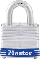 Master Lock 3KA 0464 Padlock, Keyed Alike Key, Open Shackle, 9/32 in Dia Shackle, 3/4 in H Shackle, Steel Shackle