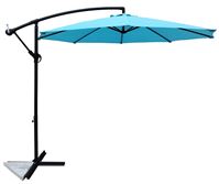 Seasonal Trends UMSC10BKOBD-67 Umbrella and Stand, 98.4 in OAH, 10 ft W Canopy, 10 ft L Canopy, Round Canopy