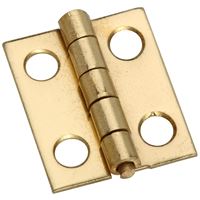 National Hardware N211-193 Decorative Narrow Hinge, 3/4 in H Door Leaf, 0.02 in Thick Door Leaf, Brass, Solid Brass