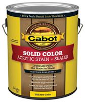 Cabot 1800 Series 140.0001816.007 Solid Color Decking Stain, Low-Lustre, New Cedar, Liquid, 1 gal, Can, Pack of 4