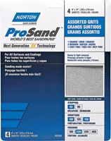 Norton ProSand 07660705386 Sanding Sheet, 11 in L, 9 in W, Aluminum Oxide Abrasive, Fiber Backing