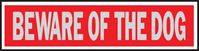 Hy-Ko 441 Princess Sign, Rectangular, BEWARE OF THE DOG, Silver Legend, Red Background, Aluminum, Pack of 10