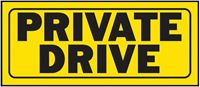 Hy-Ko 23007 Fence Sign, Rectangular, PRIVATE DRIVE, Black Legend, Yellow Background, Plastic, Pack of 5