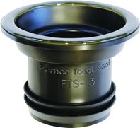 Fernco FTS-3 Wax Free Toilet Seal, Elastomeric PVC, Black, For: 3 in Drain Pipes