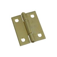 National Hardware N146-175 Narrow Hinge, 2 in W Frame Leaf, 0.056 in Thick Frame Leaf, Steel, Brass, Fast Spun Pin