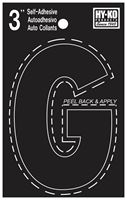 Hy-Ko 30400 Series 30417 Die-Cut Letter, Character: G, 3 in H Character, Black Character, Vinyl, Pack of 10