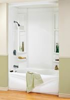 Maax Finesse Series 101595-000-129 Bathtub Wall Kit, 61 in L, 33-1/2 in W, 80 in H, Polystyrene, Smooth Wall