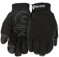 West Chester 96580/L Work Gloves, L, Hook and Loop Cuff, Polyester, Black