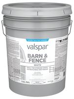 Valspar 018.3125-70.008 Barn and Fence Paint, White, 5 gal Pail