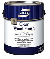 Deft 011-01 Brushing Lacquer, Semi-Gloss, Liquid, Clear, 1 gal, Can, Pack of 4