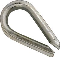 Campbell T7670609 Wire Rope Thimble, 1/8 in Dia Cable, Malleable Iron, Electro-Galvanized, Pack of 10