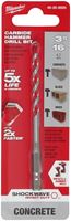 Milwaukee SHOCKWAVE 48-20-9005 Drill Bit, 3/16 in Dia, 4 in OAL, Wide Flute, 1/4 in Dia Shank, Hex Shank, Pack of 3