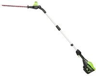 Greenworks 2301102 Pole Hedge Trimmer, Battery Included, 2 Ah, 80 V, 20 in Blade