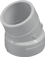 Canplas 192561 Street Pipe Elbow, 1-1/2 in, Spigot x Hub, 22.5 deg Angle, PVC, White