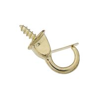 National Hardware N119-909 Cup Hook, 7/8 in L, Steel, Brass