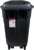 Rubbermaid Roughneck FG289804BLA Wheeled Trash Can, 34 gal Capacity, Resin, Black, Detached Lid Closure, Pack of 4